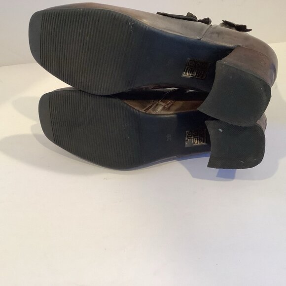 L'Artiste Spring Step Loralie Boots Womens 39 Size 8.5 Gray Brown Leather Floral - Picture 3 of 9